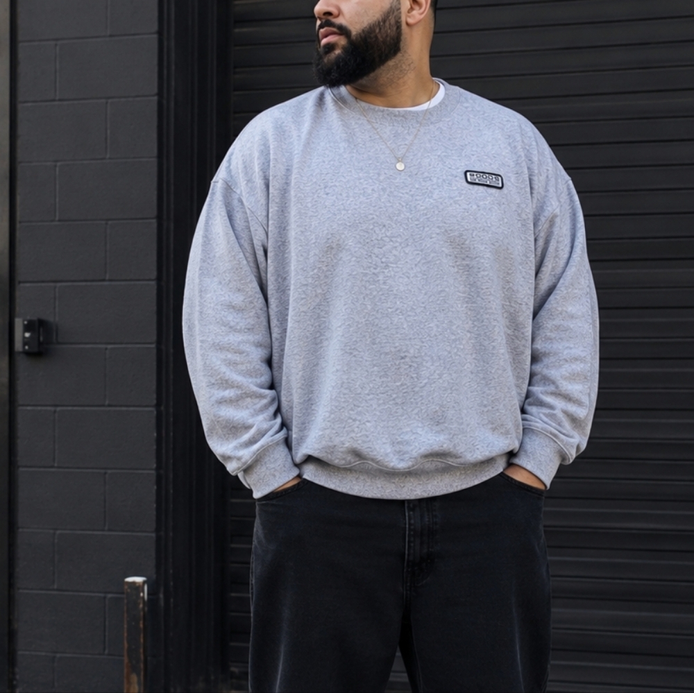Woods Gray Crewneck Sweatshirt Men’s 1X Classic Pullover Sweater Casual Basic